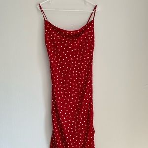 NASTY GAL Red summer midi dress